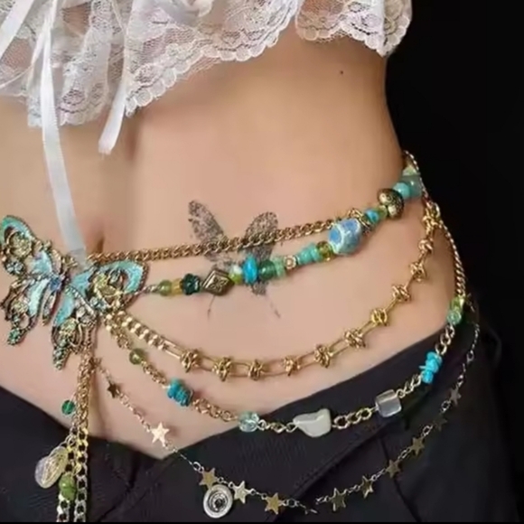 Boho Butterfly Chain Belt / Necklace | NWOT - Picture 2 of 10